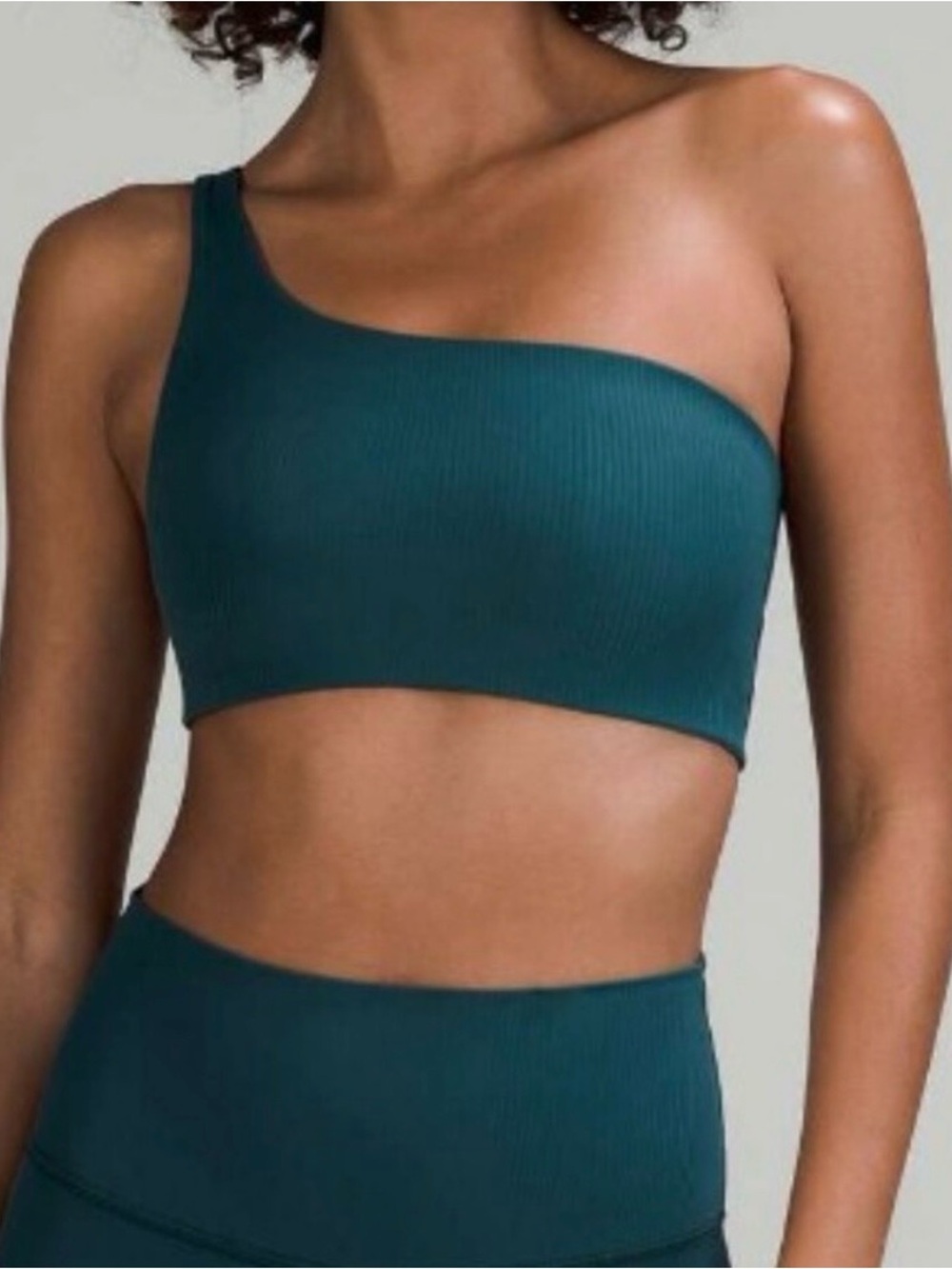 Lululemon Ribbed Nulu Asymmetrical Bra - Jade Green Size 4